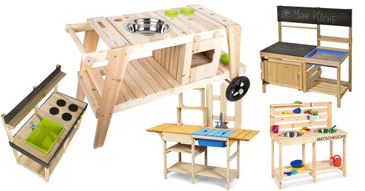 MATSCHKÜCHE aus Holz Kinder Küche für draussen Spielküche Garten Spielzeug 