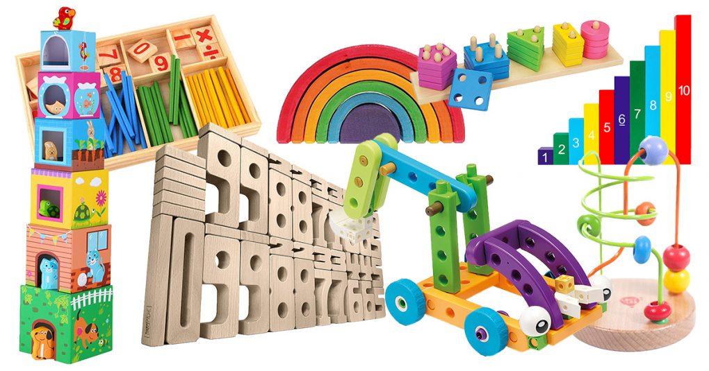 Kleinkind Holzspielzeug das Zug Baby geometrische Stapler Bausteine 