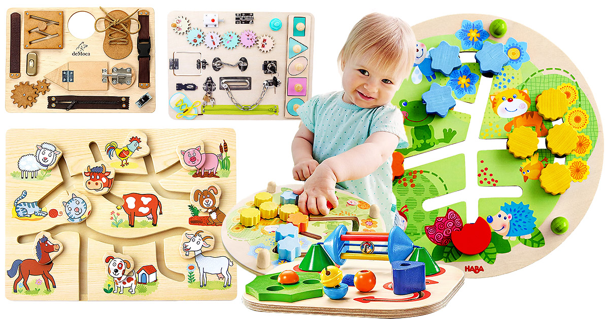 1 Montessori Lernspielzeug Spielzeug Beschäftigtes Brett Schnallen Verschlüssen 